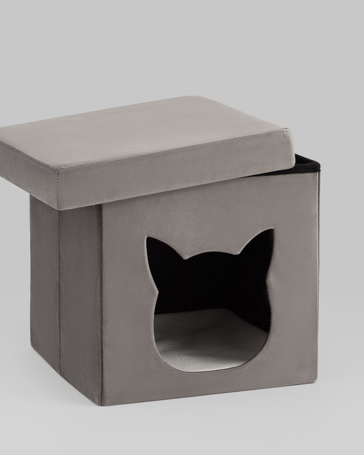 Пуф складной с ящиком Store Pet антрацитовый фото 5
