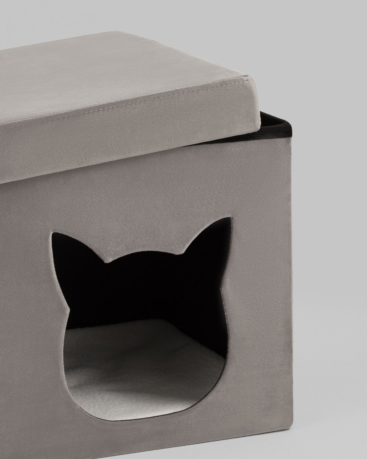 Пуф складной с ящиком Store Pet антрацитовый фото 6