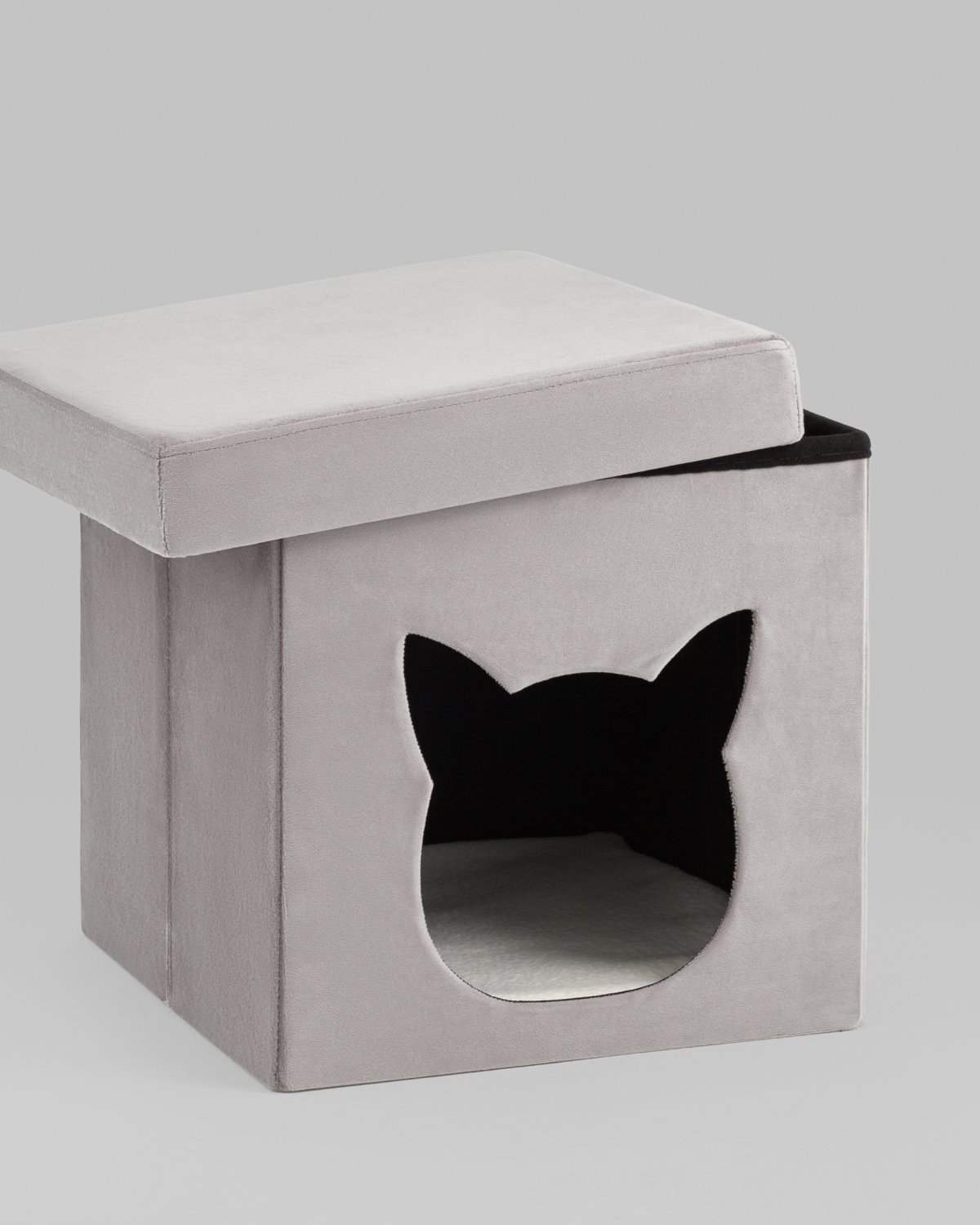 Пуф складной с ящиком Store Pet серый фото 5
