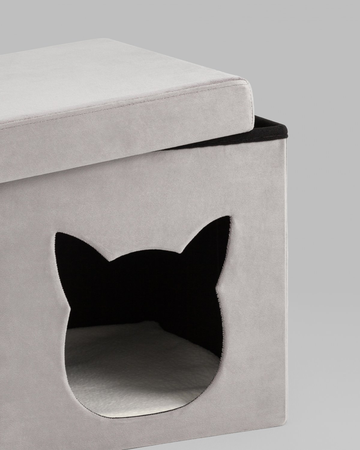 Пуф складной с ящиком Store Pet серый фото 6