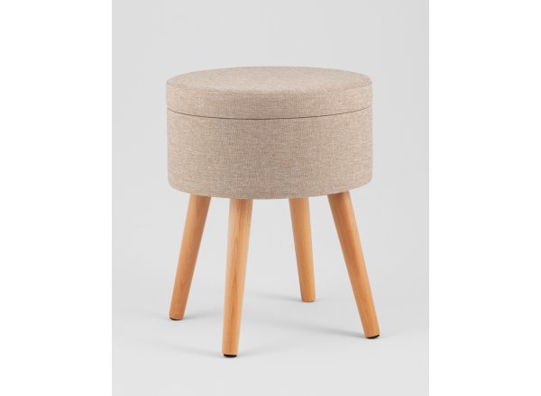 Пуф с ящиком Store Woody рогожка бежевая