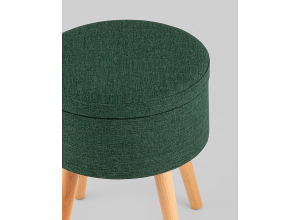 Пуф с ящиком Store Woody рогожка темно-зелёная фото 6