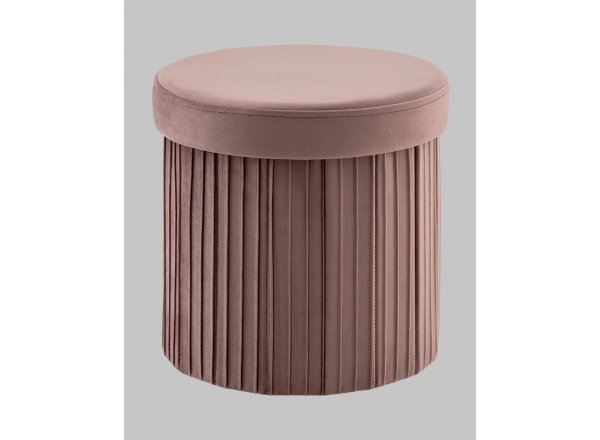 Пуф складной с ящиком Store Round пыльно-розовый
