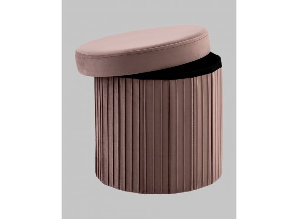 Пуф складной с ящиком Store Round пыльно-розовый