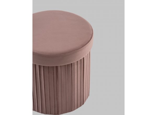 Пуф складной с ящиком Store Round пыльно-розовый